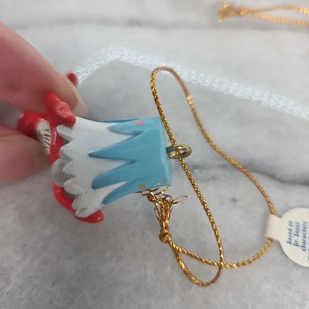 Dr. Seuss Cat in the Hat Ornaments Set of 5 Thing 1 Thing 2 Christmas Tree Mini